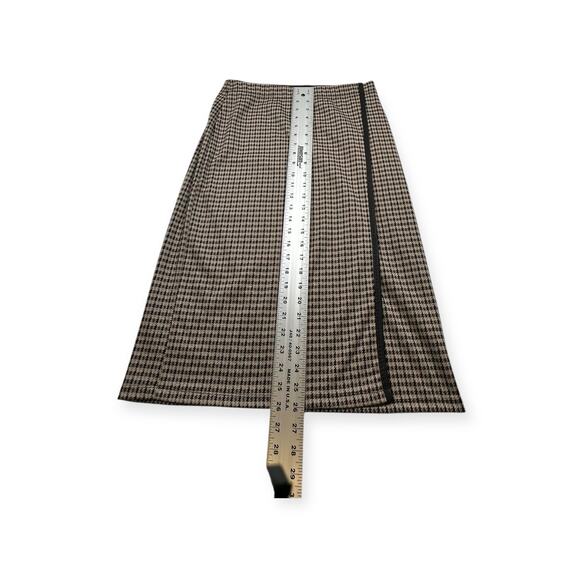 Max Studio‎ Women’s Skirt Size Medium Midi Black Tan A-Line Knit 381 - Picture 4 of 8